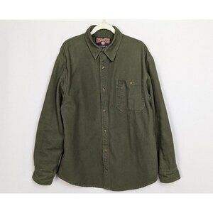 DULUTH TRADING CO L Fleece Lined Canvas Work Jacket Firehose Workwear Outdoors